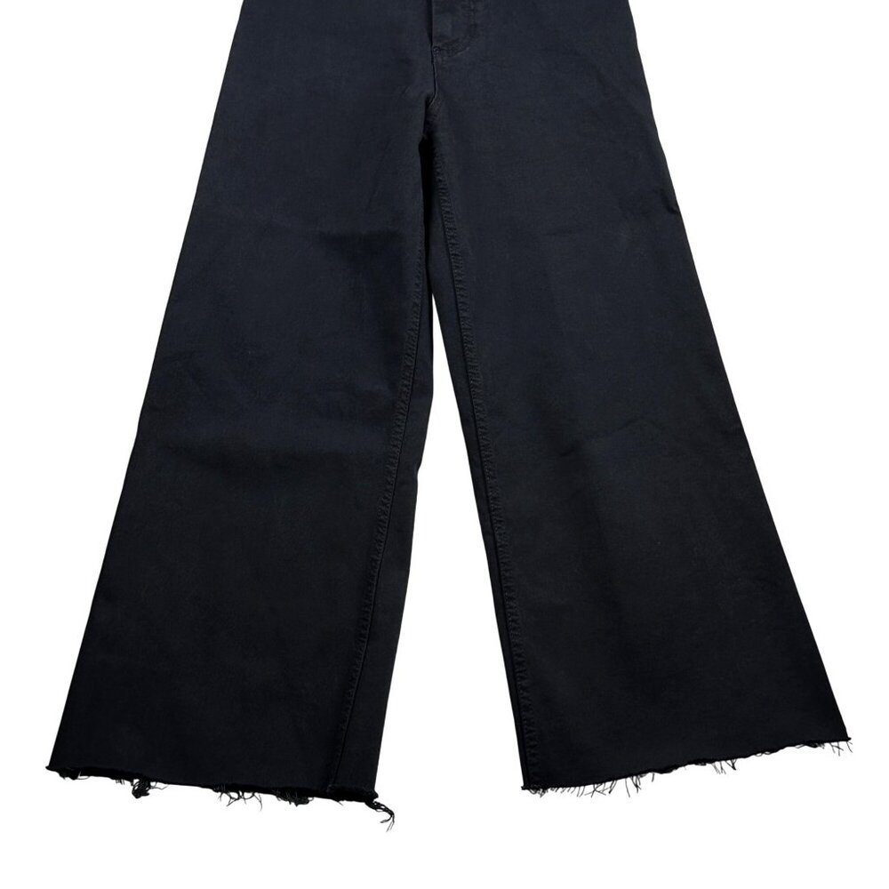 Zara Womens Wide-Leg Raw Hem Jeans Size 0 High Rise Trendy Streetcore Denim - Picture 3 of 9